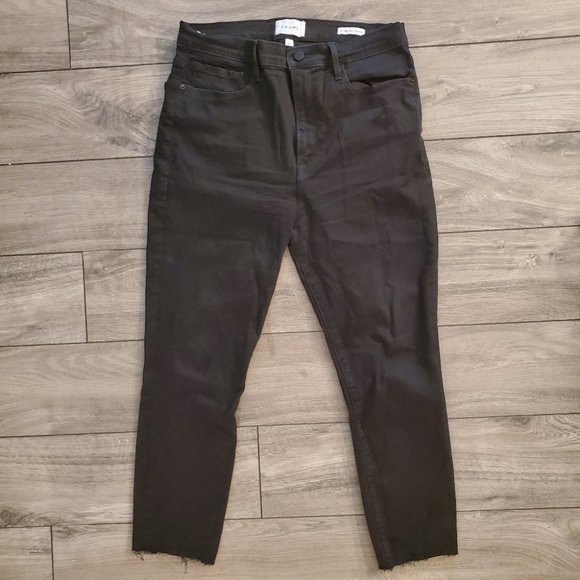FRAME | Ali High Rise Cigarette Skinny Jeans in Black (Size 31) - Picture 4 of 10